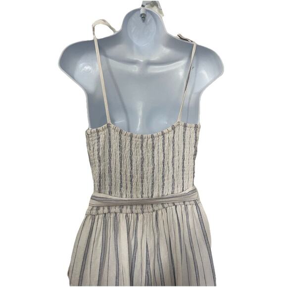 Abercrombie & Fitch Womens Stripe Linen Blend Belted Romper Size S White NWT - Picture 4 of 8